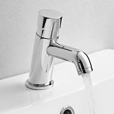 Bathrooms Push Button Non Concussive Basin Tap Chrome Self Closing ...