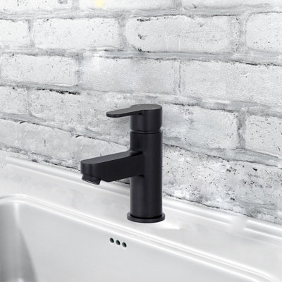 BATHWEST Basin Mixer Tap Matte Black Bathroom Sink Taps Single Lever Monobloc Basin Taps
