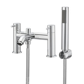 BATHWEST Bath Taps Mixer with Shower Chrome Solid Brass Bathroom Sink Taps with Shower
