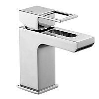 BATHWEST Bathroom Brass Chrome Basin Sink Mixer Taps Waterfall Single Modern Lever Faucet