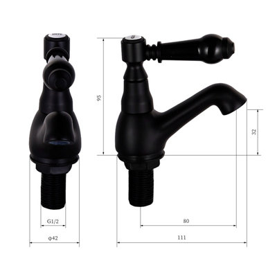 BATHWEST Bathroom Hot and Cold Pair Basin Taps Twin Bathroom Sink Mixer ...