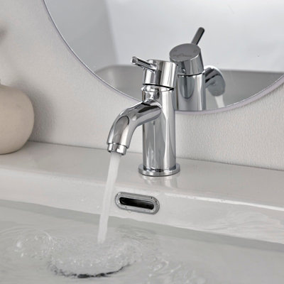 BATHWEST Bathroom mono Basin Mixer Tap & Waste Chrome Brass Sink Mixer Taps & Drainer