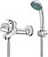 BATHWEST Bathroom Shower Mixer Tap Wall Mount Modern Bathroom Taps with Shower Head Chrome Single Lever Monobloc Solid Brass