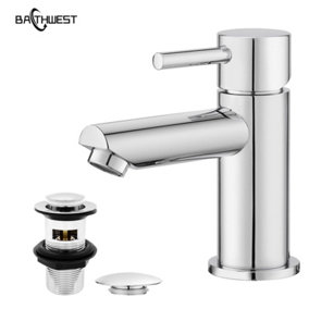 BATHWEST Bathroom Sink Taps Chrome Brass Basin Mixer Taps