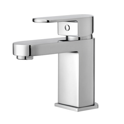 BATHWEST Bathroom Sink Taps with Pop Up Waste Mono Chrome Brass Basin Tap with Drainer