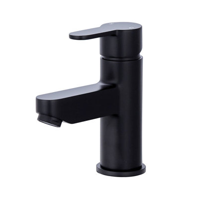 BATHWEST Black Bathroom Monobloc Basin Mixer Tap Sink Mixer Taps Single Lever & Waste