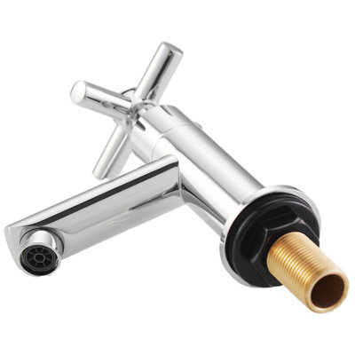 BATHWEST Chrome Basin Cross Sink Taps Pair of Bathroom Sink Mixers Tap ...