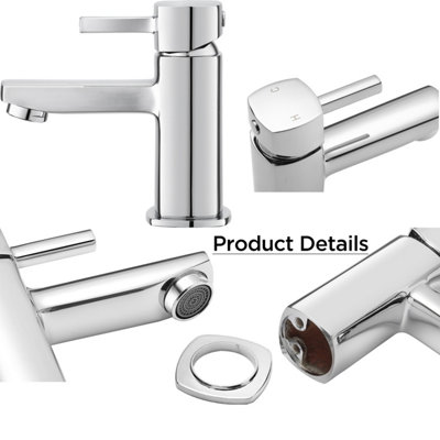 BATHWEST Cloakroom Sink Tap  Chrome Brass Basin Tap  Bathroom Tap Basin Mixer Taps Faucet