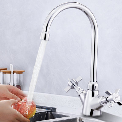 BATHWEST Drinking Water Kitchen Sink Tap, 360 Swivel Kitchen Mixer Spout with 2 Lever