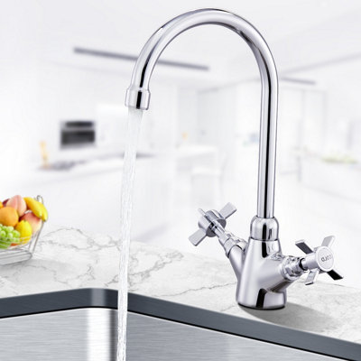 BATHWEST Drinking Water Kitchen Sink Tap, 360 Swivel Kitchen Mixer Spout with 2 Lever
