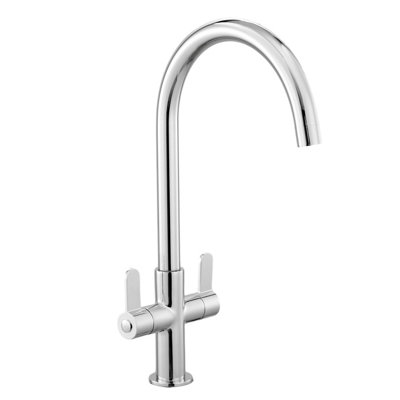 BATHWEST Kitchen Mixer Tap Dual Lever Swivel Spout Brass Chromed Kitchen Sink Tap