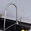 BATHWEST Kitchen Taps Mixer Single Lever Stainless Steel Swivel Swan-Neck Advanced Metallic Texture Modern Sink Taps