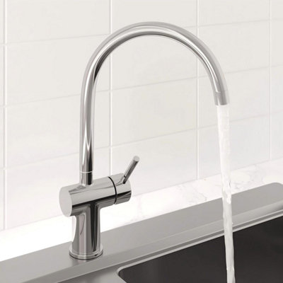 BATHWEST Modern Kitchen Sink Tap with UK Standard Fittings Single Lever Solid Brass Kitchen Taps Mixer Faucet