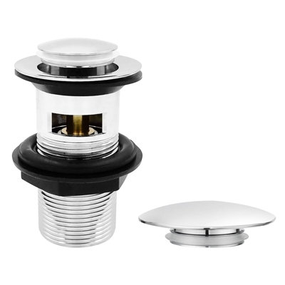BATHWEST Pop Up Basin Waste Bathroom Sink Plug in Chrome Finish ...
