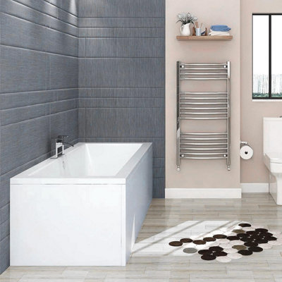 BATHWEST Square Waterfall Bath Taps with Shower Bath Mixer Taps with Shower Chrome Solid Brass Bathroom Sink Taps - 7
