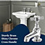 BATHWEST Traditional Pair of Bathroom Sink Taps Chrome Brass Victorian Basin Taps Pair Faucet
