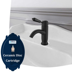 BATHWEST Victorian Basin Mixer Tap with Ceramic Handle Vintage Faucet for Cloakroom