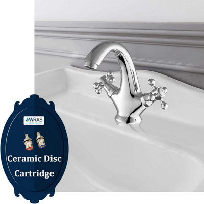 BATHWEST  Victorian Basin Mixer Taps Chrome Brass Cross Handle Bathroom Sink Taps Faucet Price Comparisons | Compare The Build