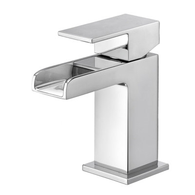 BATHWEST Waterfall Basin Mixer Taps Square Chrome Brass Cloakroom
