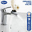 BATHWEST Waterfall Chrome Bathroom Monobloc Basin Sink Mixer Taps Single Lever Taps Mixer Faucet