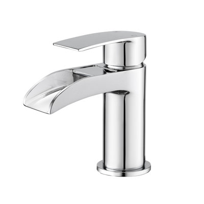 Bathwest Waterfall Chrome Bathroom Monobloc Basin Sink Mixer Taps