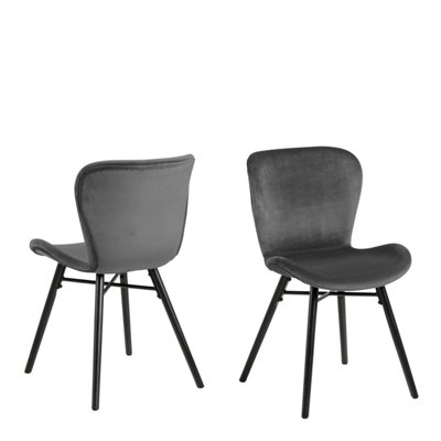 Batilda Dining Chair in Dark Grey Set of 2