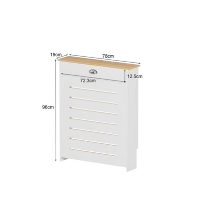 Batley White & Sonoma Oak Small Radiator Cover with Single Storage Drawer