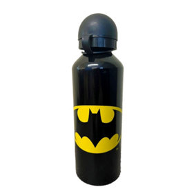 Batman Childrens/Kids Aluminium Sports Cap Water Bottle Black (One Size)