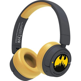 Batman Childrens/Kids Gotham City Wireless Headphones Grey/Yellow (One Size)