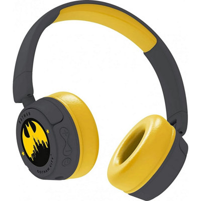 Batman Childrens/Kids Gotham City Wireless Headphones Grey/Yellow (One Size)
