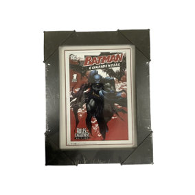 Batman Comic Framed Picture Black/Red/White (One Size)