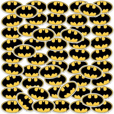 Batman Deluxe Logo Stickers (Pack of 50) Multicoloured (One Size)