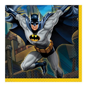 Batman Disposable Napkins (Pack of 16) Multicoloured (One Size)