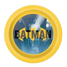 Batman Disposable Plates (Pack of 8) Yellow/Grey (One Size)