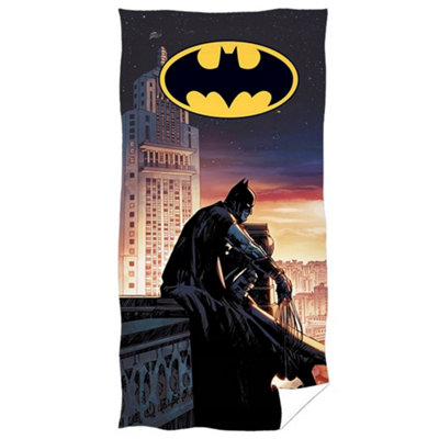 Batman Logo Cotton Beach Towel Black (140cm x 70cm)