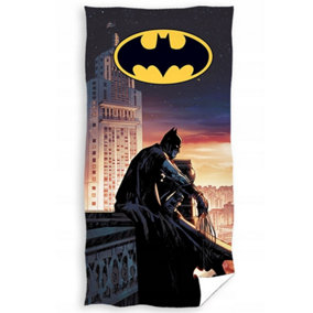 Batman Logo Cotton Beach Towel Black (140cm x 70cm)