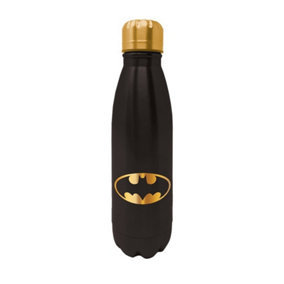 Batman Logo Water Bottle Black/Gold (One Size)