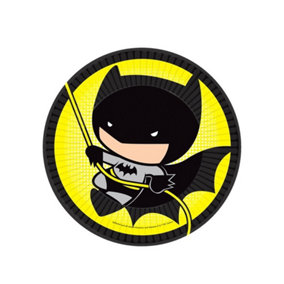 Batman Paper Party Plates (Pack of 8) Yellow/Black (One Size)