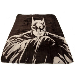 Batman Premium Fleece Blanket Black/White/Yellow (170cm x 130cm)