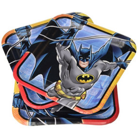 Batman Square Party Plates (Pack of 8) Multicoloured (One Size)