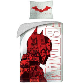Batman Strikes Again Single 100% Cotton Duvet Cover Set - European Size