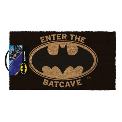 Batman Welcome To The Batcave Door Mat Black/Brown (60cm x 33cm)
