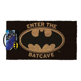 Batman Welcome To The Batcave Door Mat Black/Brown (60cm x 33cm)