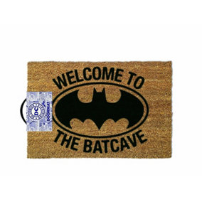 Batman Welcome To The Batcave Door Mat Black/Light Brown (One Size)