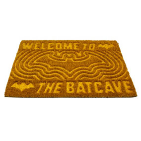 Batman Welcome To The Batcave Embossed Door Mat Brown/Yellow (One Size)