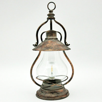 Battery and Bulb Garden Lantern - Metal - L21 x W21 x H49 cm