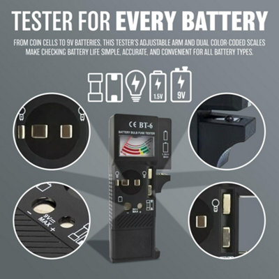 Battery Bulb Fuse Tester 3 In 1 House Portable Handheld Checker 9v Button Cell Testing Hand Tool Test & Detection Universal
