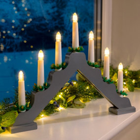 Battery Christmas Candle Bridge Christow (Grey)