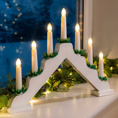 Battery Christmas Candle Bridge Christow (White) DIY at B&Q