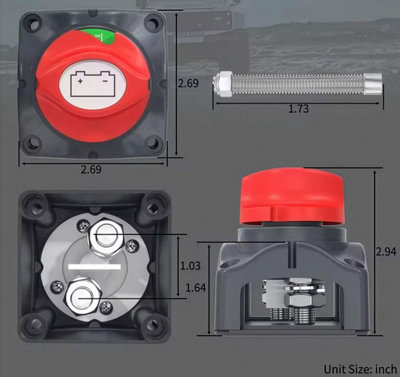 Battery Disconnect Switch 275A 12V 24V 48V M10 Heavy Duty Cut Off Isolator